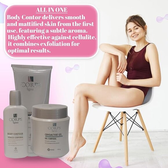 BEAUTY SECRETS 3 Step Body Contour Gel Set firming Cream Cellulite for Belly - Picture 2 of 3